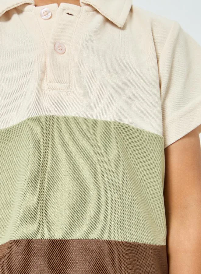 Styli Boys Color Block Polo T-Shirt